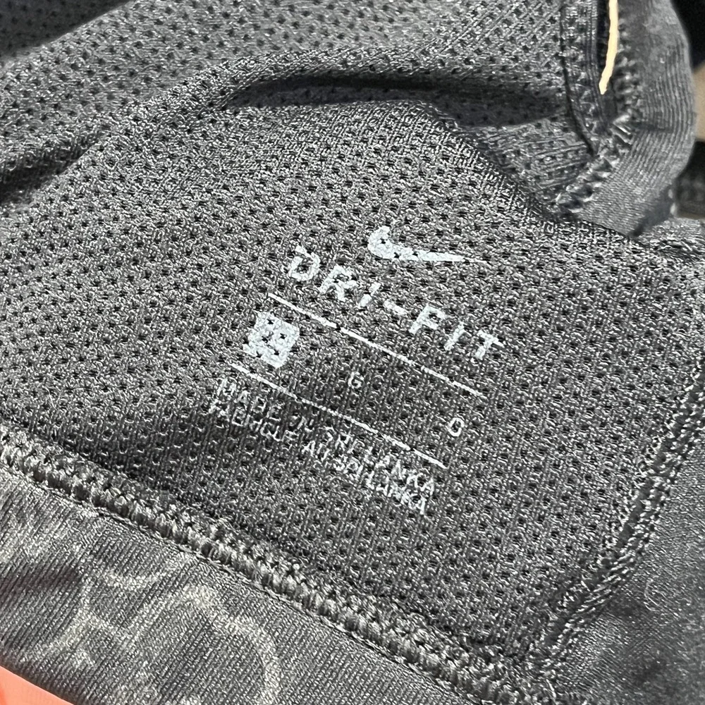 Nike Dri-Fit Sports Bra Womens L Black Floral Lined Strappy Crossback BV4901010